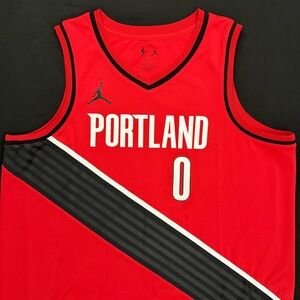 Jordan Damian Lillard Portland Trail Blazers #0 Red Statement Swingman Jersey 56